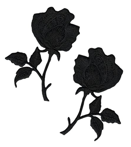 Rose Schwarz 2 Stück Aufnäher zum aufbügeln oder aufnähen Bügelbild Aufbügler für Kleidung gestickter Bügelflicken Blumen Applikation Patch Größe einer Rose 4,5 x 7,2 cm Rose Schwarz 2 Stück Aufnäher zum aufbügeln oder aufnähen Bügelbild Aufbügler für Kleidung gestickter Bügelflicken Blumen Applikation Patch Größe einer Rose 4,5 x 7,2 cm von BP BRAUNERT PATCHES