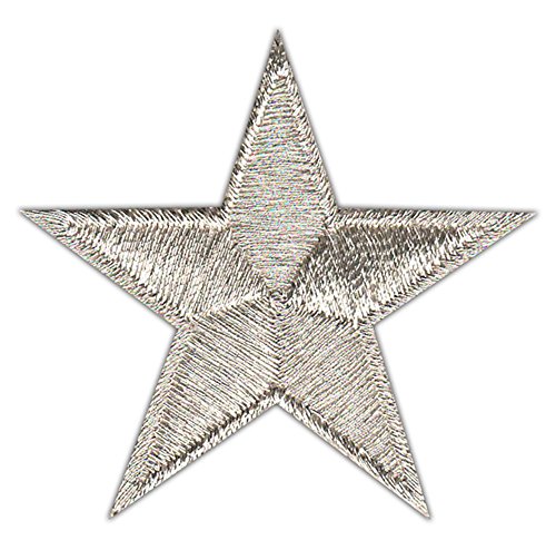 Stern Silber klein Aufnäher zum aufbügeln Bügelbild Aufbügler Bügelflicken Applikation Patch Größe 4,5 x 4,5 cm von BP BRAUNERT PATCHES