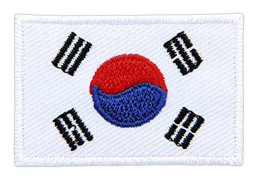 Südkorea Flagge klein Aufnäher zum aufbügeln Bügelbild Aufbügler Bügelflicken Patch Größe 4,5 x 3,0 cm von BP BRAUNERT PATCHES