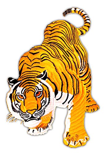 Tiger Gelb Königstiger Rückenaufnäher Backpatch Aufnäher Groß Bügelbild Patch Flicken Größe 18 x 29 cm von BP BRAUNERT PATCHES