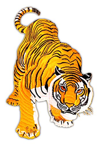 Tiger Groß Gelb Aufnäher zum aufbügeln Bügelbild Aufbügler Bügelflicken Patch Größe 9,7 x 15,2 cm von BP BRAUNERT PATCHES