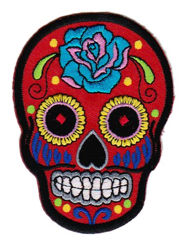 Totenkopf Rot Rose Aufnäher zum aufbügeln aufnähen Bügelbild Aufbügler für Kleidung gestickter Bügelflicken Mexiko Applikation Mexikanischer Schädel Skull Día de los Muertos Patch Größe 6,6 x 9 cm Totenkopf Rot Rose Aufnäher zum aufbügeln aufnähen Bügelbild Aufbügler für Kleidung gestickter Bügelflicken Mexiko Applikation Mexikanischer Schädel Skull Día de los Muertos Patch Größe 6,6 x 9 cm von BP BRAUNERT PATCHES