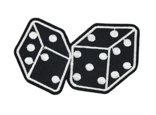 Würfel Schwarz Weiß Aufnäher zum aufbügeln oder aufnähen Bügelbild Aufbügler für Kleidung gestickter Bügelpatch Applikation Rockabilly Patch Größe 9,3 x 5,7 cm Würfel Schwarz Weiß Aufnäher zum aufbügeln oder aufnähen Bügelbild Aufbügler für Kleidung gestickter Bügelpatch Applikation Rockabilly Patch Größe 9,3 x 5,7 cm von BP BRAUNERT PATCHES