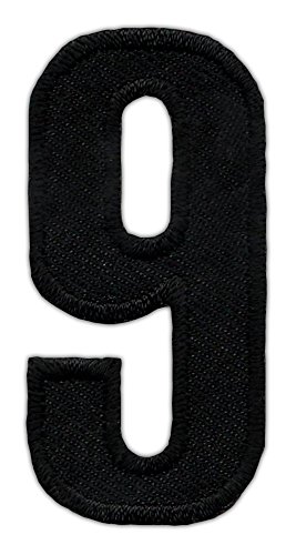 Ziffer 9 Schwarz Aufnäher zum aufbügeln oder aufnähen Bügelbild Blume Aufbügler für Kleidung gestickter Bügelflicken Applikation Nummer Zahl Neun Patch Größe 2,5 x 5,0 cm Ziffer 9 Schwarz Aufnäher zum aufbügeln oder aufnähen Bügelbild Blume Aufbügler für Kleidung gestickter Bügelflicken Applikation Nummer Zahl Neun Patch Größe 2,5 x 5,0 cm von BP BRAUNERT PATCHES