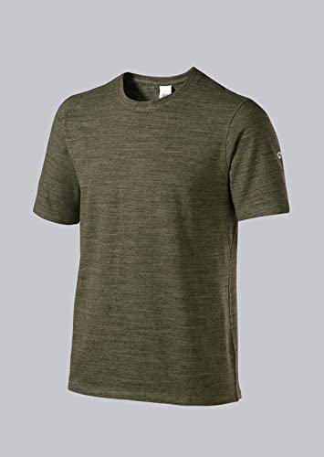 BP 1714-235-73-S Unisex-T-Shirts, Space-Dye-Stoff, 1/2 Ärmel, Rundhals, 170,00 g/m² Stoffmischung mit Stretch, Weltraum-Olive, S von BP