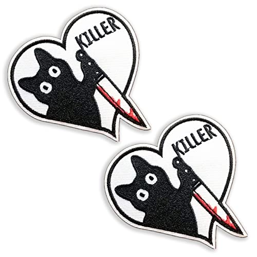 BPA 2 Stück Aufnäher Katze, Zum Aufbügeln, Bügel Patches, Flicken von BPA