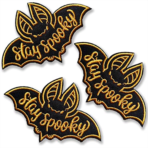 BPA 3 Stück Aufnäher Patches,Patches zum Aufbügeln,Bügel Patches,Flicken zum Aufbügeln -Stay Spooky von BPA