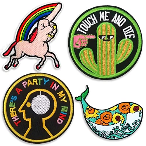 BPA 4 Stück Aufnäher, Patches zum Aufbügeln, Bügel Flicken von BPA