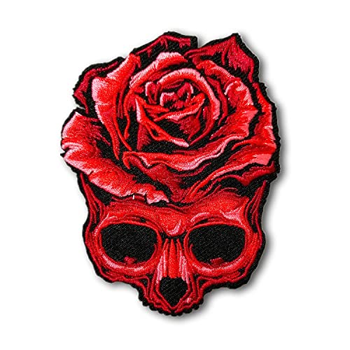 BPA Schädel Rose Aufnäher, Patches zum Aufbügeln, Bügel Flicken von BPA