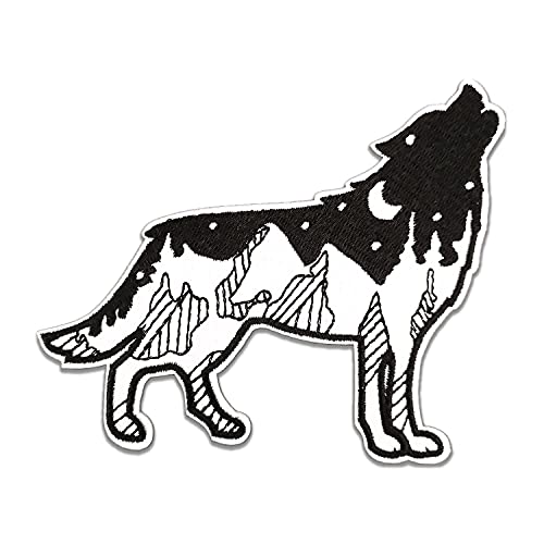 BPA Wolf Landschaft Aufnäher, Patches zum Aufbügeln, Bügel Flicken von BPA