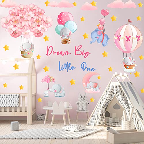 KOKOLAP Wandaufkleber "Dream Big Little One", rosa Elefant, für Kinderzimmer, Schlafzimmer, Spielzimmer, Dekoration für Kinderzimmer, Schlafzimmer, Spielzimmer KOKOLAP Wandaufkleber "Dream Big Little One", rosa Elefant, für Kinderzimmer, Schlafzimmer, Spielzimmer, Dekoration für Kinderzimmer, Schlafzimmer, Spielzimmer von BPA