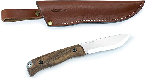 BPS Knives HK1 SSH - Handgefertigtes Edelstahlmesser - Feststehende Outdoor-Klinge Messer - Camping Bushcraft-Messer mit Lederscheide von BPSKNIVES