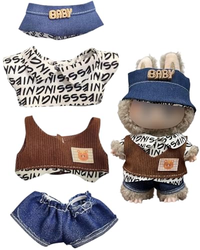 BPTRKOM 1 Set Kleidung Set für 17cm Plüschfiguren - DIY Kuscheltier Outfit mit Hoodie für Sammler & Kinder(braun)(Es Wird nur Kleidung verkauft, Puppen sind Nicht im Lieferumfang enthalten) von BPTRKOM