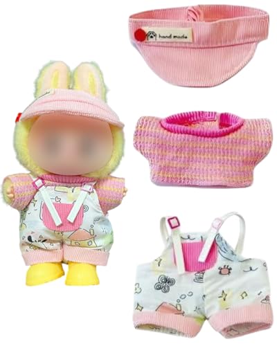 BPTRKOM 1 Set Kleidung Set für 17cm Plüschfiguren - DIY Kuscheltier Outfit mit Hoodie & Accessoires Weiche Bekleidung(Rosa)(Es Wird nur Kleidung verkauft, Puppen sind Nicht im Lieferumfang enthalten) von BPTRKOM