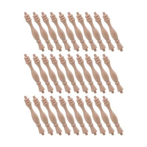 BQLZR Unlackierte Baluster-Spindeln aus Holz für Heimdekoration, 13 cm Länge, 30 Stück von BQLZR