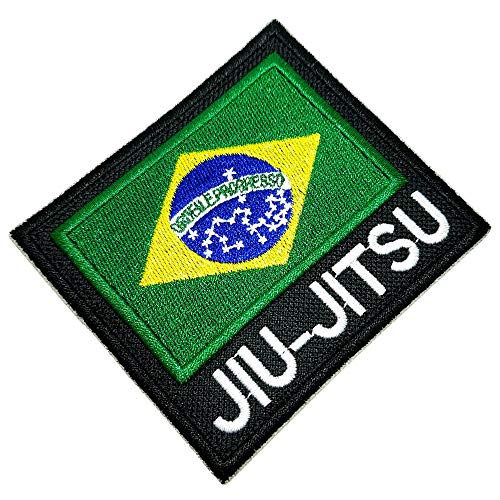 AM0243T 02 BR44 Jiu-Jitsu-Flagge Brasilien, bestickter Aufnäher, zum Aufbügeln oder Nähen von BR44
