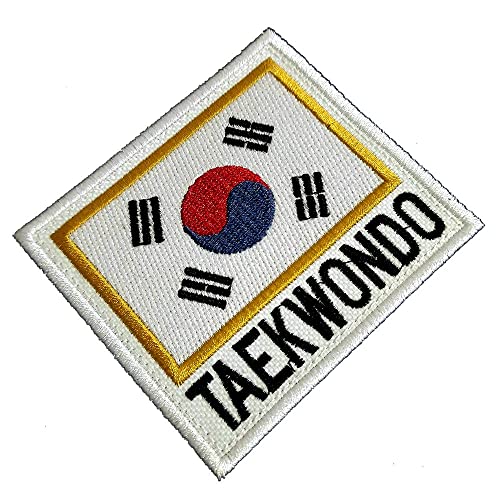 AM0257T01 – Taekwondo Südkorea-Flagge, bestickt, zum Aufnähen oder Aufbügeln von BR44
