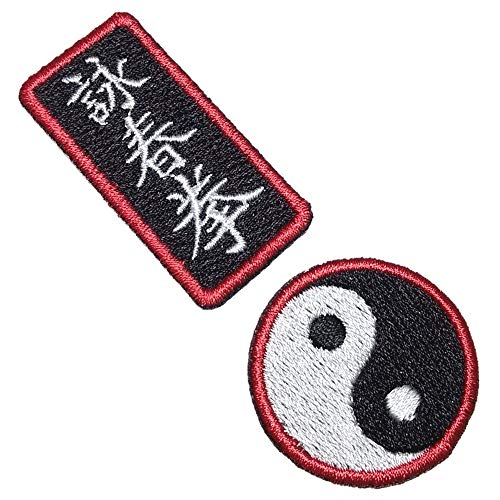ATM159T + ATM155T Wing Chun Kuen Kung Fu Yin Yang Kanji 100 % bestickter Flicken zum Aufnähen oder Aufbügeln Kimono-Reihe, Größe S, 3,8 x 9 cm ATM159T + ATM155T Wing Chun Kuen Kung Fu Yin Yang Kanji 100 % bestickter Flicken zum Aufnähen oder Aufbügeln Kimono-Reihe, Größe S, 3,8 x 9 cm von BR44