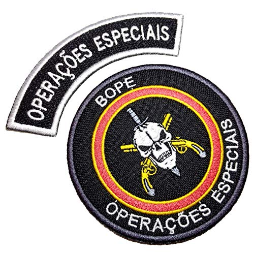 EML038V+EML047V Classic Bope RJ Brasil Rio De Janeiro Tropa De Elite bestickt Patch mit Haken auf der Rückseite für Team Moral von BR44