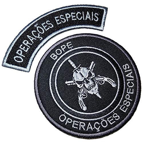 EML041T+EML048T Bope RJ Brazil Rio De Janeiro Tropa De Elite Troop Special bestickter Aufnäher zum Aufbügeln oder Aufnähen. von BR44
