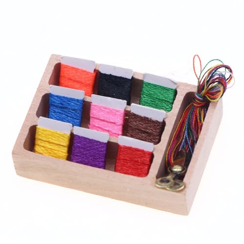1/12 Miniatur Holz Handwerk Aufbewahrungsbox Detailliertes Nähen Für Realistische Puppenszene Holz Rechteck Nähkasten Puppenhäuser Zubehör von BRABOSTON