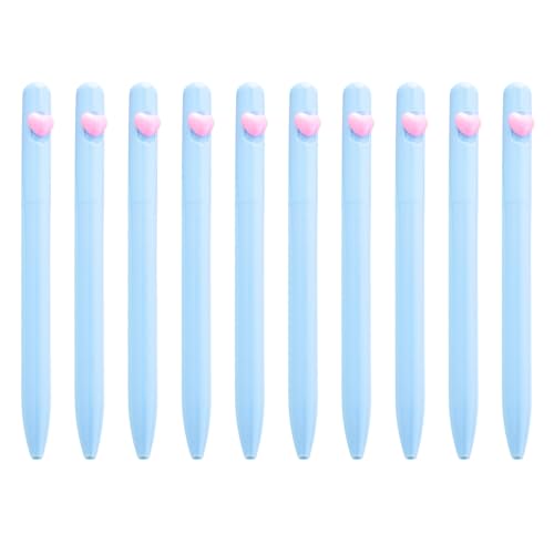 10 Stück Kugelschreiber für glattes Schreiben, 1,0 mm, Liebesherz, Schreibwaren für Schule, Büro, glattes Schreiben, Liebesherz, Schreibwaren für Lehrer von BRABOSTON