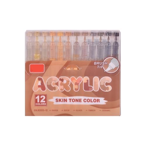 12 flüssige Acryl-Marker, 12 Farben, Acryl-Pinsel-Marker zum Malen auf Papier, Holz, Glas, Stoff, Metall, Stein, Bastelmarker 12 flüssige Acryl-Marker, 12 Farben, Acryl-Pinsel-Marker zum Malen auf Papier, Holz, Glas, Stoff, Metall, Stein, Bastelmarker von BRABOSTON