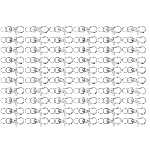60 Stück drehbare Metall-Schlüsselanhänger-Clips, Wirbel Ringe und Karabinerhaken, Schmuckherstellung, Zubehör, Haken, Schlüsselanhänger, Schmuckherstellung von BRABOSTON