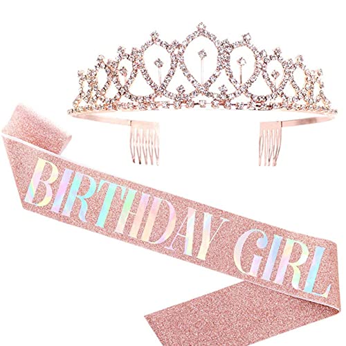 BRABOSTON Geburtstag und Krone für Frauen Geburtstag Schärpe für Mädchen Dekorationen Strass Stirnband Haarschmuck BRABOSTON Geburtstag und Krone für Frauen Geburtstag Schärpe für Mädchen Dekorationen Strass Stirnband Haarschmuck von BRABOSTON