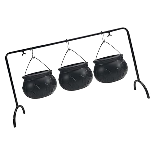 BRABOSTON Hexenkessel, Servierschalen auf Gestell, Halloween-Party-Dekorationen, zum Aufhängen, schwarz, für Küche, Halloween, Party-Dekorationen, Hexen, Servieren auf Gestell, Geschenk, 3 Stück von BRABOSTON