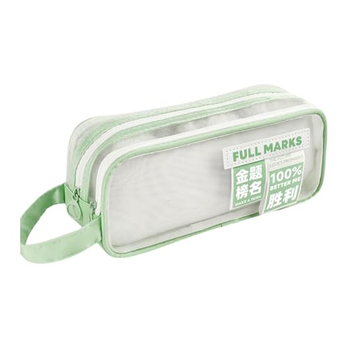 Einfaches Federmäppchen, Stifteetui, doppellagig, Netzstoff, einfache Tasche, ästhetisches Federmäppchen, Schulbedarf, doppellagig, Netz-Organizer Einfaches Federmäppchen, Stifteetui, doppellagig, Netzstoff, einfache Tasche, ästhetisches Federmäppchen, Schulbedarf, doppellagig, Netz-Organizer von BRABOSTON