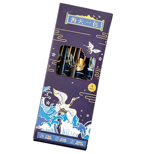 Gel-Tintenstift, einziehbar, 0,5 mm Spitze, Vintage-Gel-Tintenstift, schnell trocknend, für Schreiben, Notizen, Tagebuch, Kugelschreiber für Büro, 4 Stück Gel-Tintenstift, einziehbar, 0,5 mm Spitze, Vintage-Gel-Tintenstift, schnell trocknend, für Schreiben, Notizen, Tagebuch, Kugelschreiber für Büro, 4 Stück von BRABOSTON