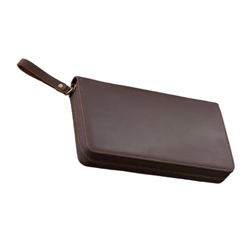 Ledereinband mit Reißverschluss für 18 x 8 cm (7,28 x 3,54 Zoll) Notebook-Feld-Notizbuch, Leder-Schutzhülle mit Reißverschluss, mit Stiftschlitz, Organizer-Tasche für Reisen von BRABOSTON