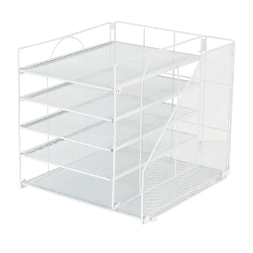 Schreibtisch-Organizer aus Metall, 5-stöckig, Briefablage mit Zeitschriftenständer, Mehrzweck-Dokumenten-Organizer für Büro, Schule, Desktop-Aktenregal Schreibtisch-Organizer aus Metall, 5-stöckig, Briefablage mit Zeitschriftenständer, Mehrzweck-Dokumenten-Organizer für Büro, Schule, Desktop-Aktenregal von BRABOSTON