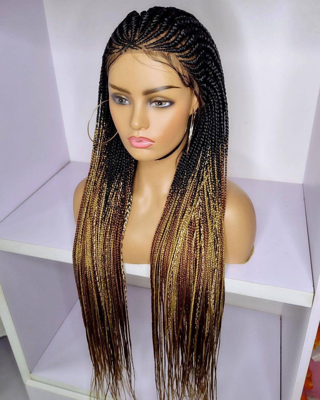 Cornrow Wig, Geflochtene Spitze Vorne Perücke, Volle Cornrow Box Zöpfe, Perücken Für Schwarze Frauen Cornrow Wig, Geflochtene Spitze Vorne Perücke, Volle Cornrow Box Zöpfe, Perücken Für Schwarze Frauen von BRAIDEDWIGBOUTIQUE