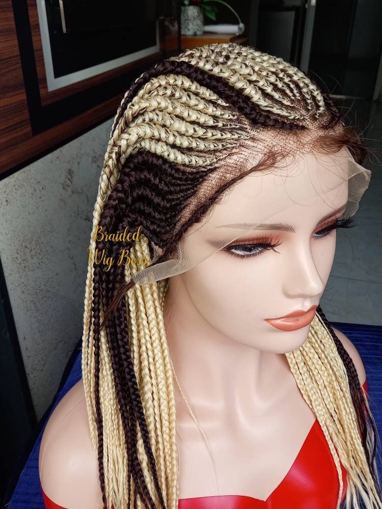 Geflochtene Perücke, Volle Spitze Lace Front Perücken, Cornrow Geflochtene Kostenloser Versand, Cornrow Perücken von BRAIDEDWIGBOUTIQUE