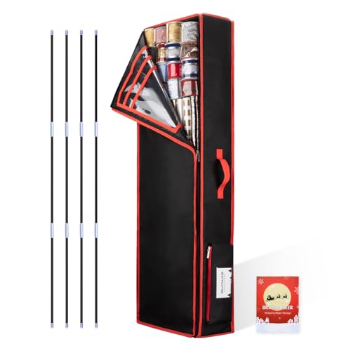 BRANTMAKER Geschenkpapier Aufbewahrungstasche Organizer (102,87 x 35,56 x 15,24 cm) mit Oxford-Gewebe für Christmas Geburtstag Geschenkpapierrollen Zubehör von BRANTMAKER