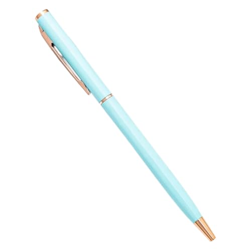 BRART 20–200 Stifte, schlank, Metall-Kugelschreiber, Roségold, individuelles Logo, Werbeschriftung, gravierter Name, Schule, Bürobedarf, Geschenke (Hellblau-Rose, 50 Stück) von BRART