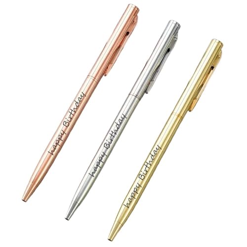 BRART 20–200 Stifte, schlank, Metall-Kugelschreiber, Roségold, individuelles Logo, Werbeschriftung, gravierter Name, Schule, Bürobedarf, Geschenke (MixRose Stift, 200 Stück) von BRART