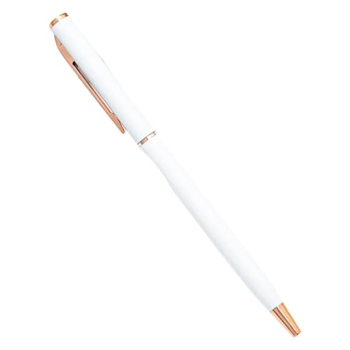 BRART 20–200 Stifte, schlank, Metall-Kugelschreiber, Roségold, individuelles Logo, Werbeschriftung, gravierter Name, Schule, Bürobedarf, Geschenke (Weiß-Rose, 20 Stifte) von BRART