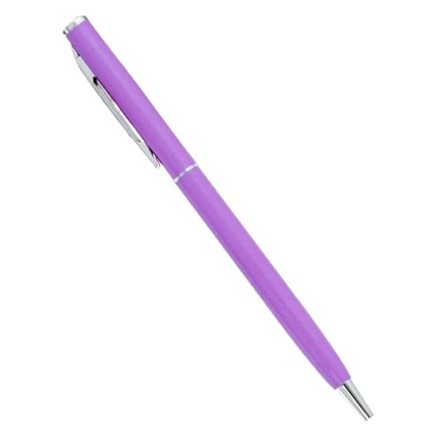 BRART 20–200 Stifte, schlank, Metall-Kugelschreiber, Roségold, individuelles Logo, Werbeschriftung, gravierter Name, Schule, Bürobedarf, Geschenke (lila, 100 Stück) von BRART