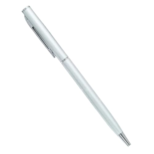 BRART 20–200 Stifte, schlank, Metall-Kugelschreiber, Roségold, individuelles Logo, Werbeschriftung, gravierter Name, Schule, Bürobedarf, Geschenke (matt-silberfarben, 100 Stück) von BRART