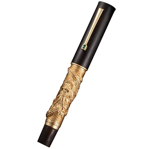 BRART Dragon Füllfederhalter aus Holz, natürlich, handgefertigt, hochwertiger Mahagoni-Stift (F) von BRART