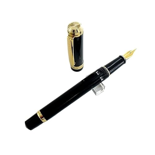 BRART Füllfederhalter mit Kolbenfüllung, silberfarbener, harter, glatter/goldener, weicher, elastischer Feder zum Schreiben, Büro, Geschäftsgeschenk (10) von BRART