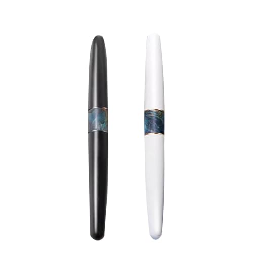 BRART Metall-Füllfederhalter, EF-F-Feder, minimalistisch, schwarz-weiß, hochwertiger Business-Luxus-Stift für Schule, Büro, Schreibbedarf (BK, F) von BRART