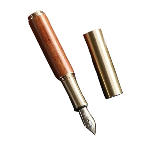 BRART Vintage-Füllfederhalter aus Messing, Sandelholz, tragbar, Mini-Tasche, Büro, Schreibwaren, Schule, Bürobedarf (lila) von BRART