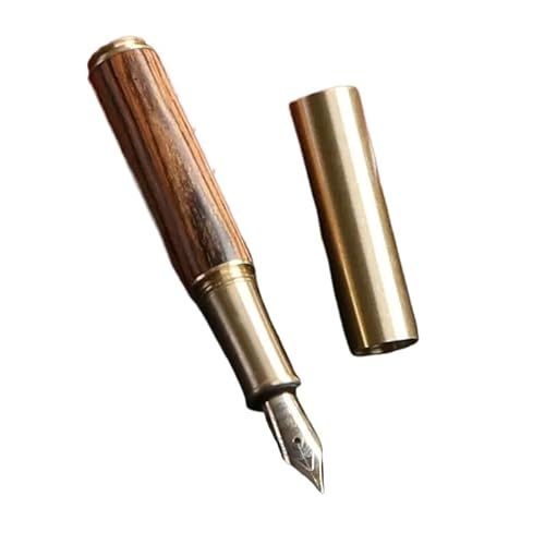 BRART Vintage Messing-Füllfederhalter, Sandelholz, tragbar, Mini-Tasche, Büro, Schreibwaren, Schule, Bürobedarf (grün) von BRART