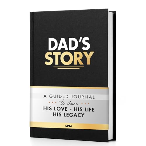 BRAVEBUG Dad Story - Papa Geburtstagsgeschenke - Geburtstagsgeschenke für Papa von Tochter, Sohn - Papa Geschenke von Tochter, Sohn - Weihnachtsgeschenke für Papa zum Ausfüllen des leeren Tagebuchs von BRAVEBUG