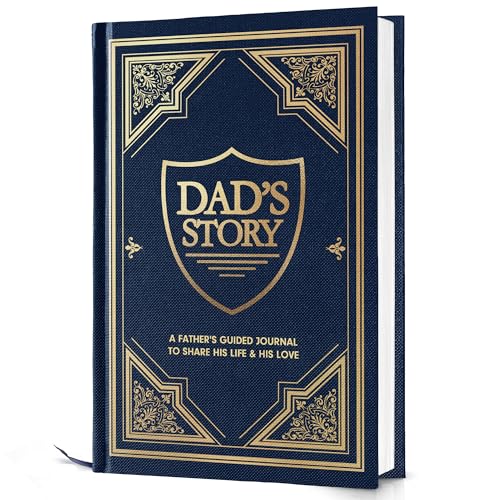 BRAVEBUG Dad Story – Vatergeburtstagsgeschenke – Geburtstagsgeschenke für Papa – Papa Geschenke von Tochter, Sohn – Weihnachtsgeschenke für Papa zum Ausfüllen des leeren Tagebuchs von BRAVEBUG