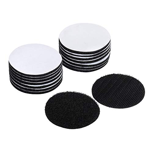 BRAVESHINE 16 Paar Klettband Selbstklebend Rund, Klettband Selbstklebend Extra Stark 38mm Klettpunkte Selbstklebend, Klettpads Selbstklebend Schwarz Rund Selbstklebend Klettverschluss von BRAVESHINE